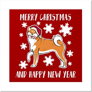 Merry christmas shibainu t-shirt Posters and Art